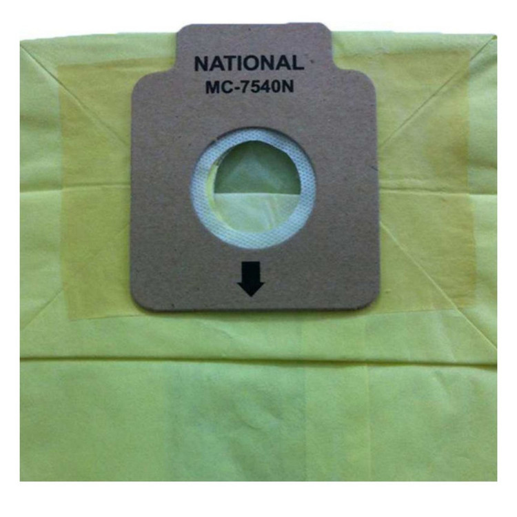 پاکت جاروبرقی ناسیونال مدل mc7540 بسته5عددی مناسب جاروبرقی ناسیونال مدل 7590، 7580 و 7540 به همراه یک عدد فیلتر