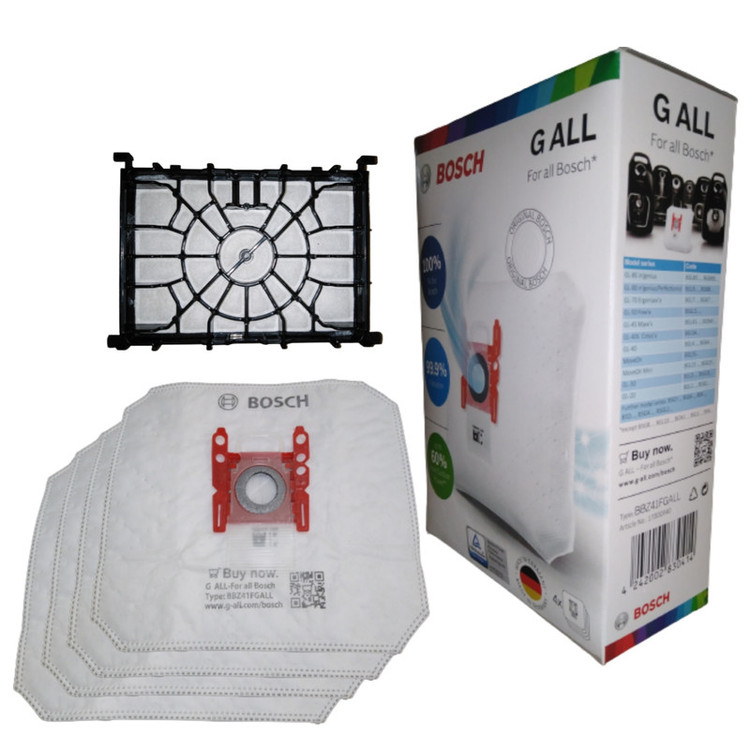 پاکت جاروبرقی مدل GALL مناسب برای جارو برقی های بوش و زیمنس بسته 4 عددی به همراه فیلتر موتور جارو برقی