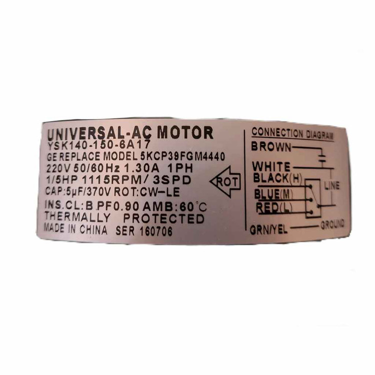 موتور فن کولر گازی مدل YSK140-150-6A17 کد 1/5HP مناسب برای انواع کولر گازی