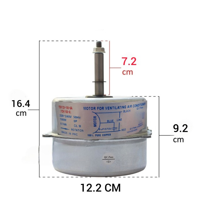 موتور فن کولرگازی مدل YDK120-100-6A مناسب برای انواع کولر گازی
