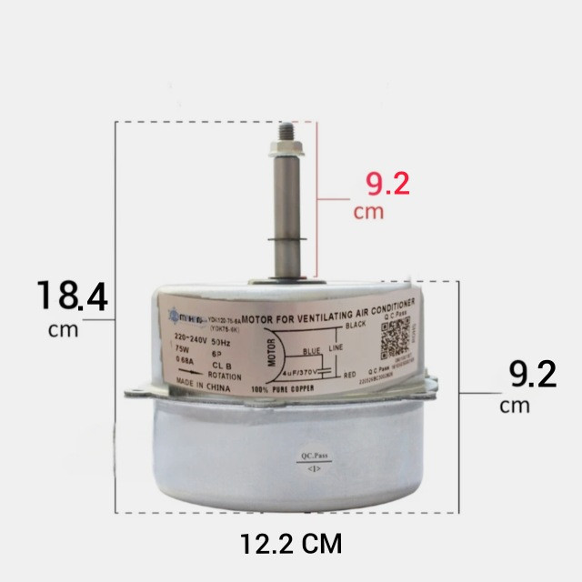 موتور فن کولرگازی مدل YDK-120-75-6A مناسب برای انواع کولرگازی