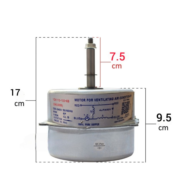 موتور فن کولرگازی مدل YDK110-100-6B مناسب برای انواع کولرگازی