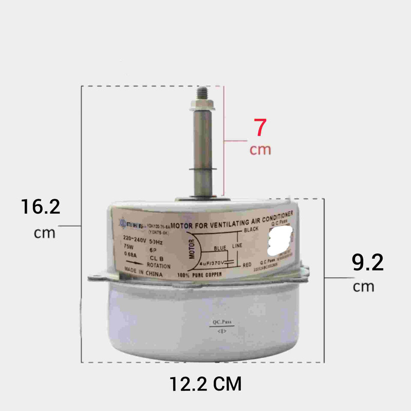 موتور فن کولرگازی مدل YDK-120-75-6A کد 2 مناسب برای کولرگازی